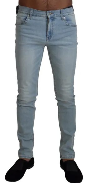 ДЕШЕВЫЕ Джинсы MONDAY Голубые хлопковые облегающие мужские повседневные джинсы IT46/W32/S 300 долларов США