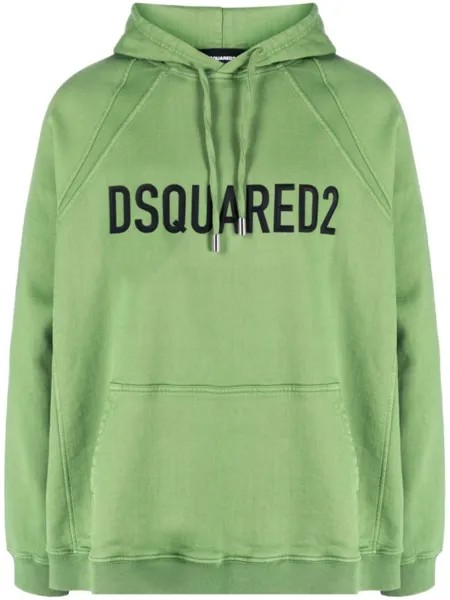 Dsquared2 худи с тисненым логотипом, зеленый