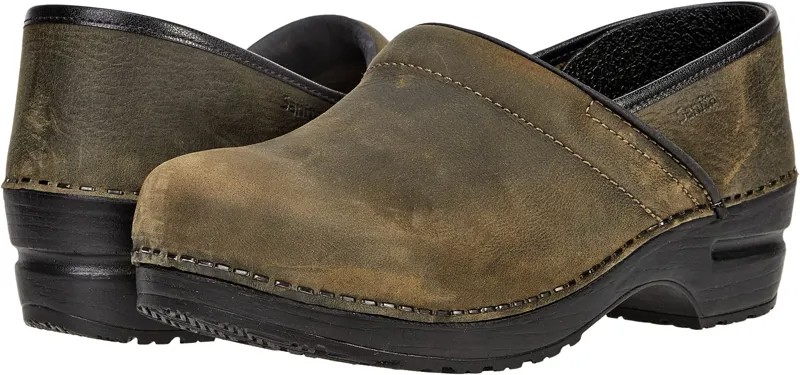 Сабо Professional Oiled Nubuck Sanita, цвет Olive