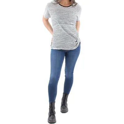 Lauren Ralph Lauren Womens B/W Twist Front T-shirt Blouse Plus 2X BHFO 9325