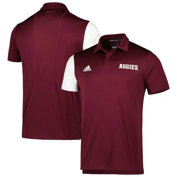 Мужская темно-бордовая рубашка-поло Texas A&M Aggies AEROREADY adidas