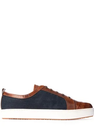 Sneaker jeans jean blu-cognac