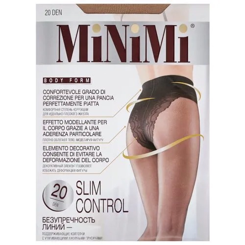 Колготки MiNiMi Slim Control 20 den, размер 1/2-S, caramello (бежевый)