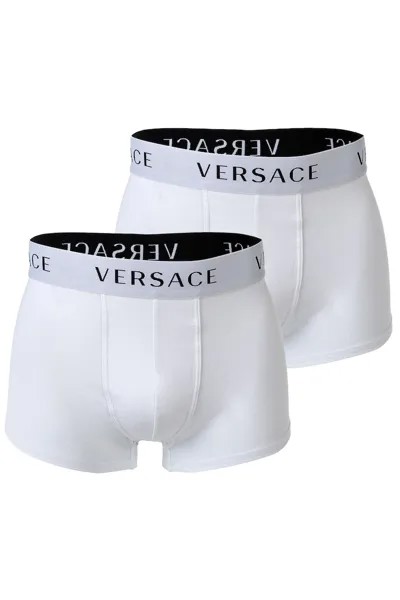 Боксеры с логотипом - 2 пары Versace, белый