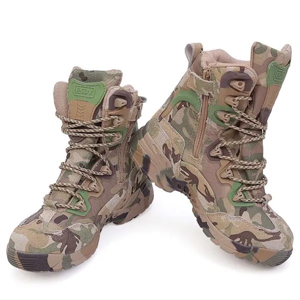 Мужские армейские ботинки камуфляжные, профессиональные тактические дышащие высокие берцы, для отдыха на открытом воздухе и походов, пусты...