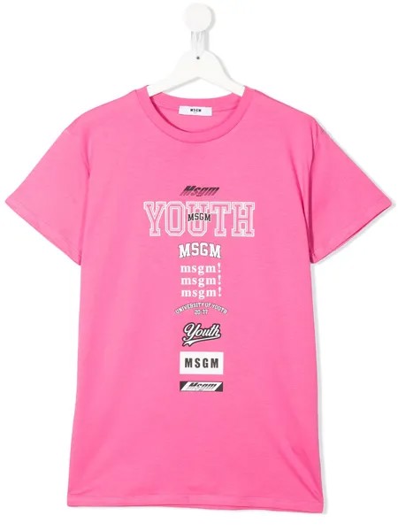 Msgm Kids футболка с круглым вырезом и графичным принтом