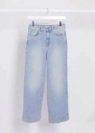 Голубые широкие джинсы до щиколотки Selected Femme-Голубой