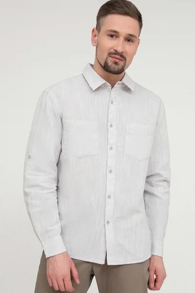Рубашка мужская Finn Flare S20-22053 серебристая XXL