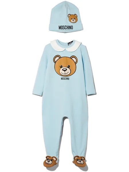 Moschino Kids комплект Teddy Bear из комбинезона и шапки