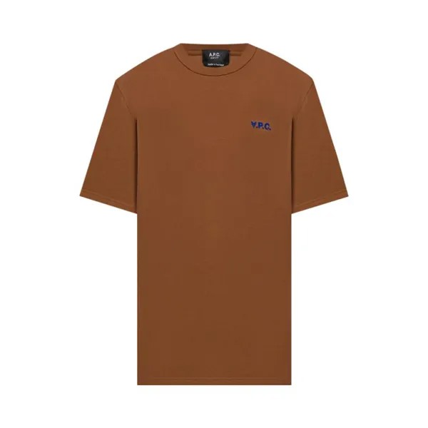Футболка A.P.C. Small Logo Boxy T-Shirt, цвет Hazelnut/Blue