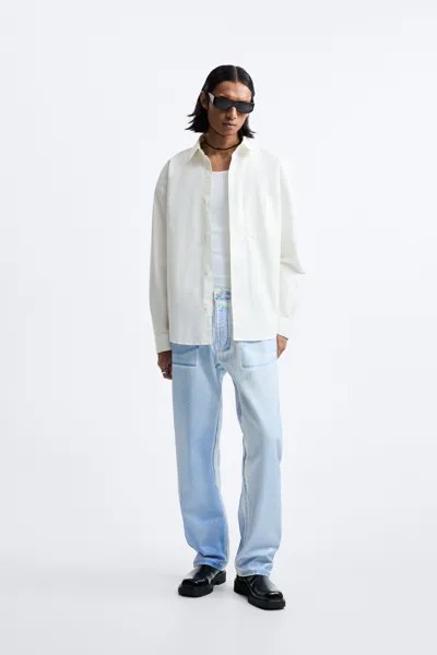 Джинсы с металликом, ограниченная серия Zara, синий