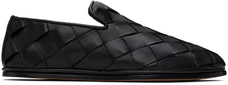 Черные воскресные тапочки Bottega Veneta, цвет Black