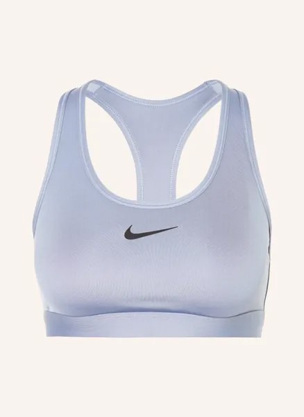 Спортивный бюстгальтер dri-fit swoosh с сеткой Nike, синий