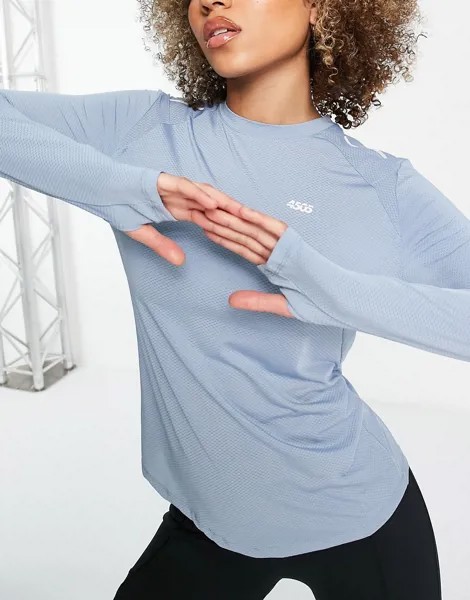 Лонгслив для бега ASOS 4505-Голубой