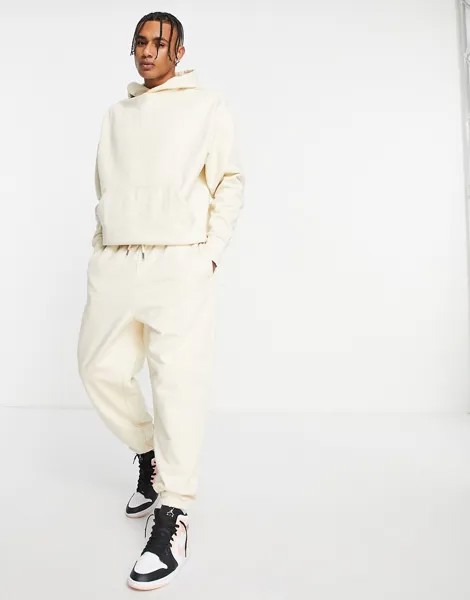 Бежевые oversized-джоггеры из плотной ткани от комплекта ASOS DESIGN-Светло-бежевый цвет