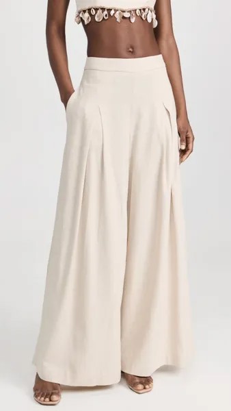 Брюки PatBO Wide Leg Linen, натуральный