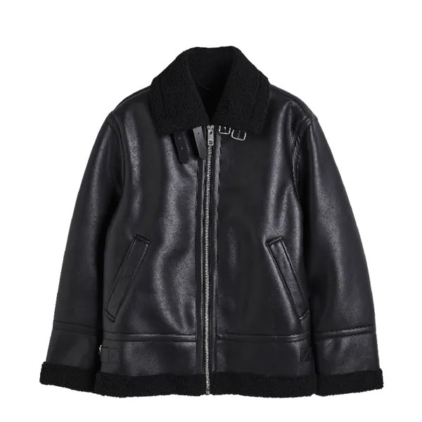 Куртка H&M Teddy-lined, черный