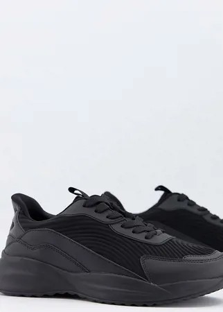 Черные кроссовки для широкой стопы со вставками ASOS DESIGN-Черный