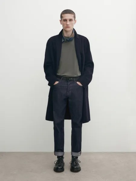 Футболка из 100% хлопка с длинными рукавами Massimo Dutti, серый