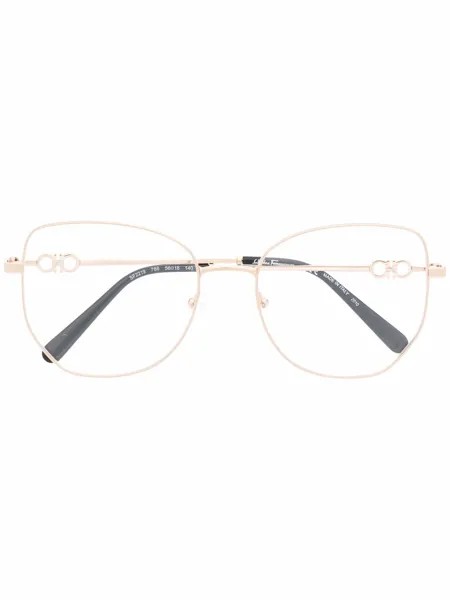 Salvatore Ferragamo Eyewear очки в массивной оправе с декором Gancini