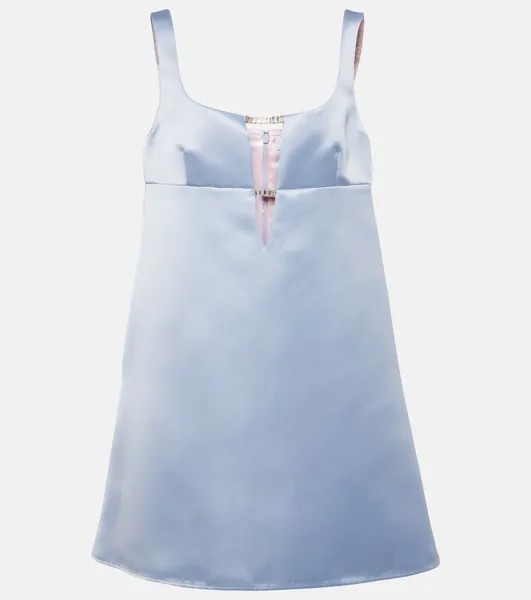 Атласное мини-платье с вырезами Nina Ricci, синий