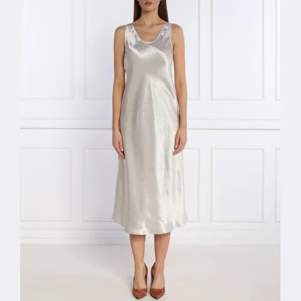 Атласное платье Max Mara, серебряный
