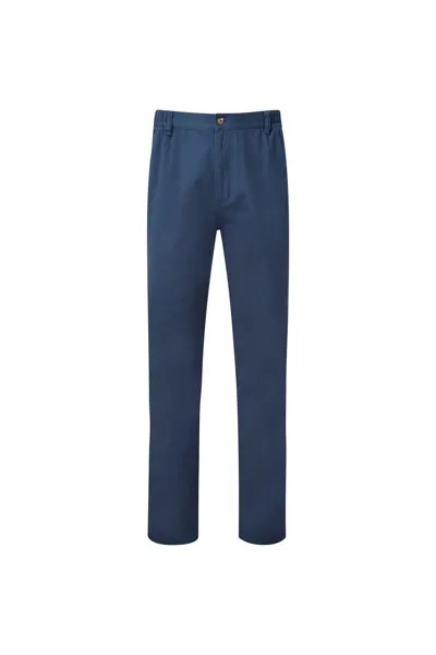 Удобные брюки с плоской передней частью – длина 33 дюйма Cotton Traders, синий