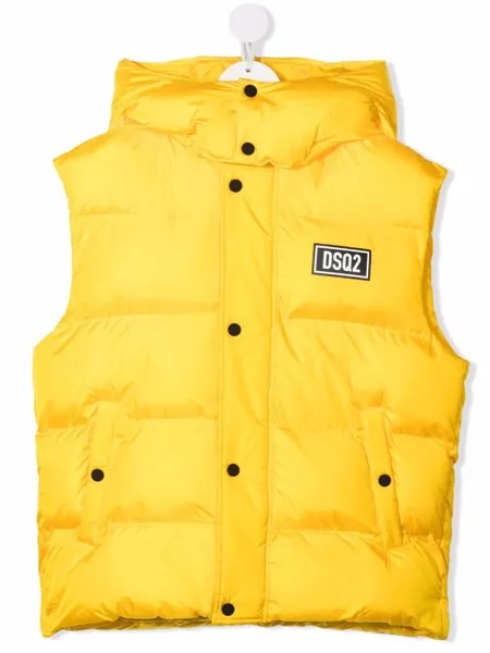 Dsquared2 Kids дутый жилет с нашивкой-логотипом