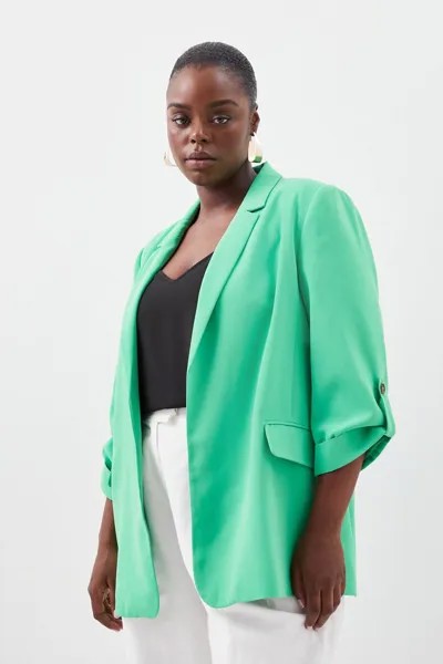 Мягкий непринужденный пиджак больших размеров Karen Millen, зеленый