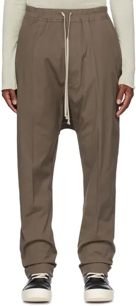Светло-коричневые брюки с кулиской Rick Owens