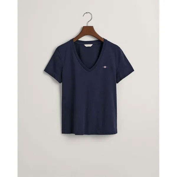 Футболка Gant Reg Shield Short Sleeve V Neck, синий