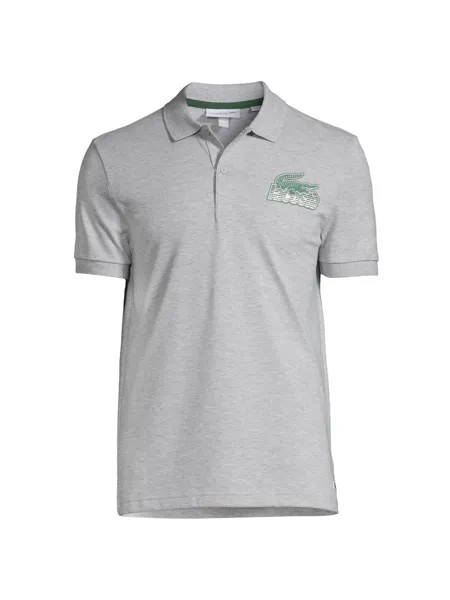 Рубашка поло из хлопкового пике Lacoste, серебряный