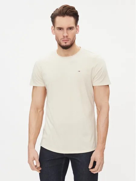 Футболка узкого кроя Tommy Jeans, бежевый