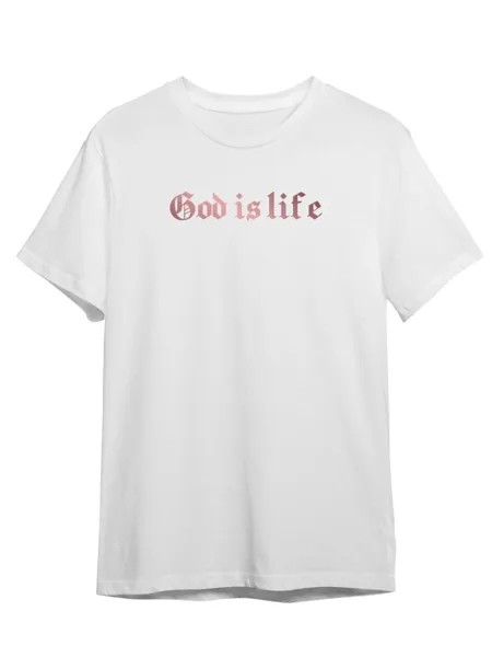 Футболка унисекс Каждому Своё God is life/Готика STGO4ZP белая 2XL