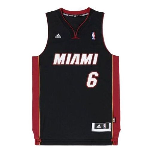 Футболка lebron james sw fan edition miami heat № 6 баскетбольный жилет Adidas, черный