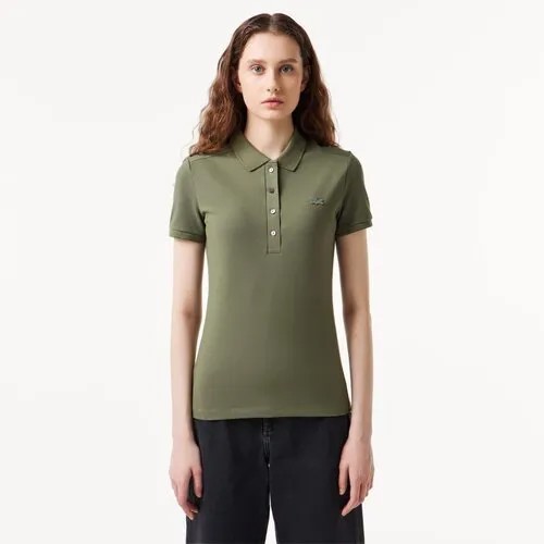 Поло LACOSTE, размер T38, зеленый, хаки