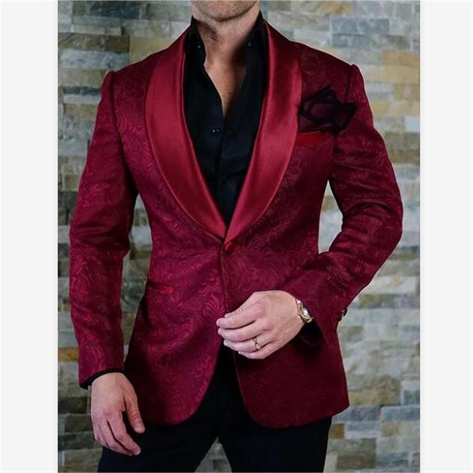 Новый мужской костюм Smolking Noivo Terno, приталенные вечерние костюмы Easculino для мужчин, красные смокинги для жениха, костюм, платье для жениха, выпу...