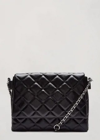 Лакированная стеганая сумка на плечо черного цвета Miss Selfridge-Черный цвет