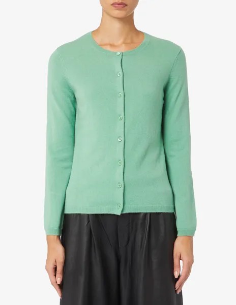 Кашемировый кардиган с круглым вырезом Pure Cashmere, зеленый