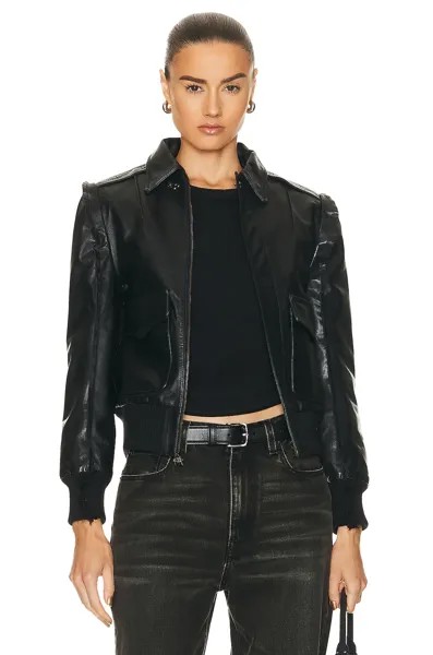 Куртка R13 Flat Sleeve Bomber, цвет Shiny Black