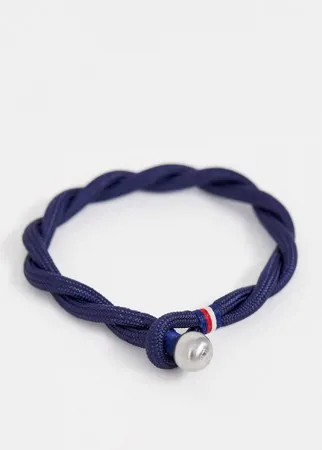 Темно-синий плетеный браслет Tommy Hilfiger