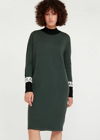 Платье-водолазка женское Finn Flare A20-32100 зеленое XL