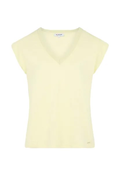 Базовая футболка With V-Neck Morgan, jaune clair