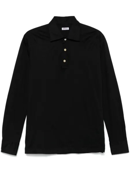 Kiton рубашка-поло из джерси, черный
