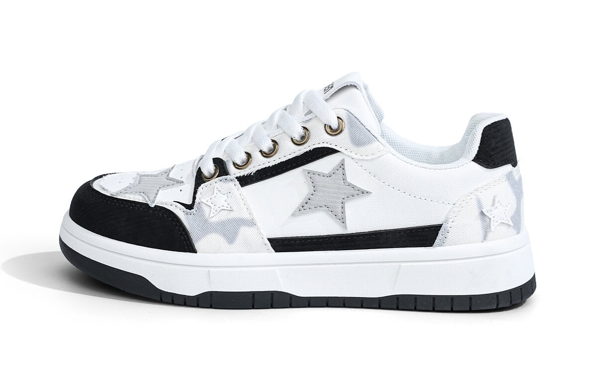 Кроссовки RENBEN Skateboarding Shoes Women's Low-top, белый/черный