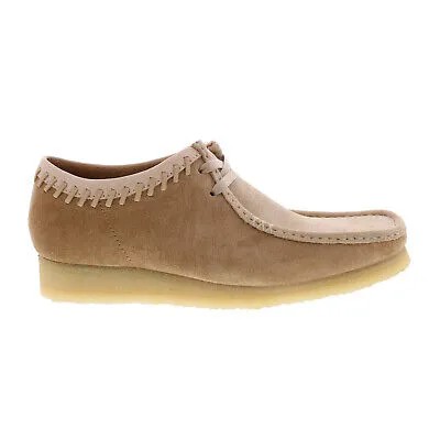 Clarks Wallabee 26165427 Мужские коричневые замшевые оксфорды и туфли на шнуровке повседневная обувь