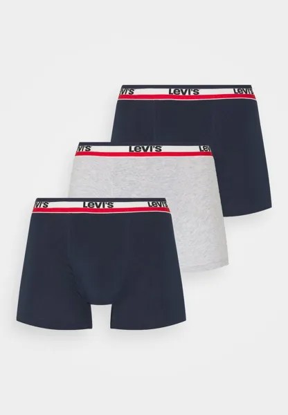 Трусики LOGO BOXER BRIEF 3 PACK Levi's, цвет navy/grey melange