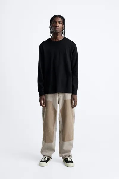 Джинсы carpenter с карманом Zara, браун