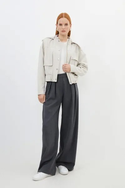 Короткая парка с капюшоном и карманами на заказ Karen Millen, бежевый