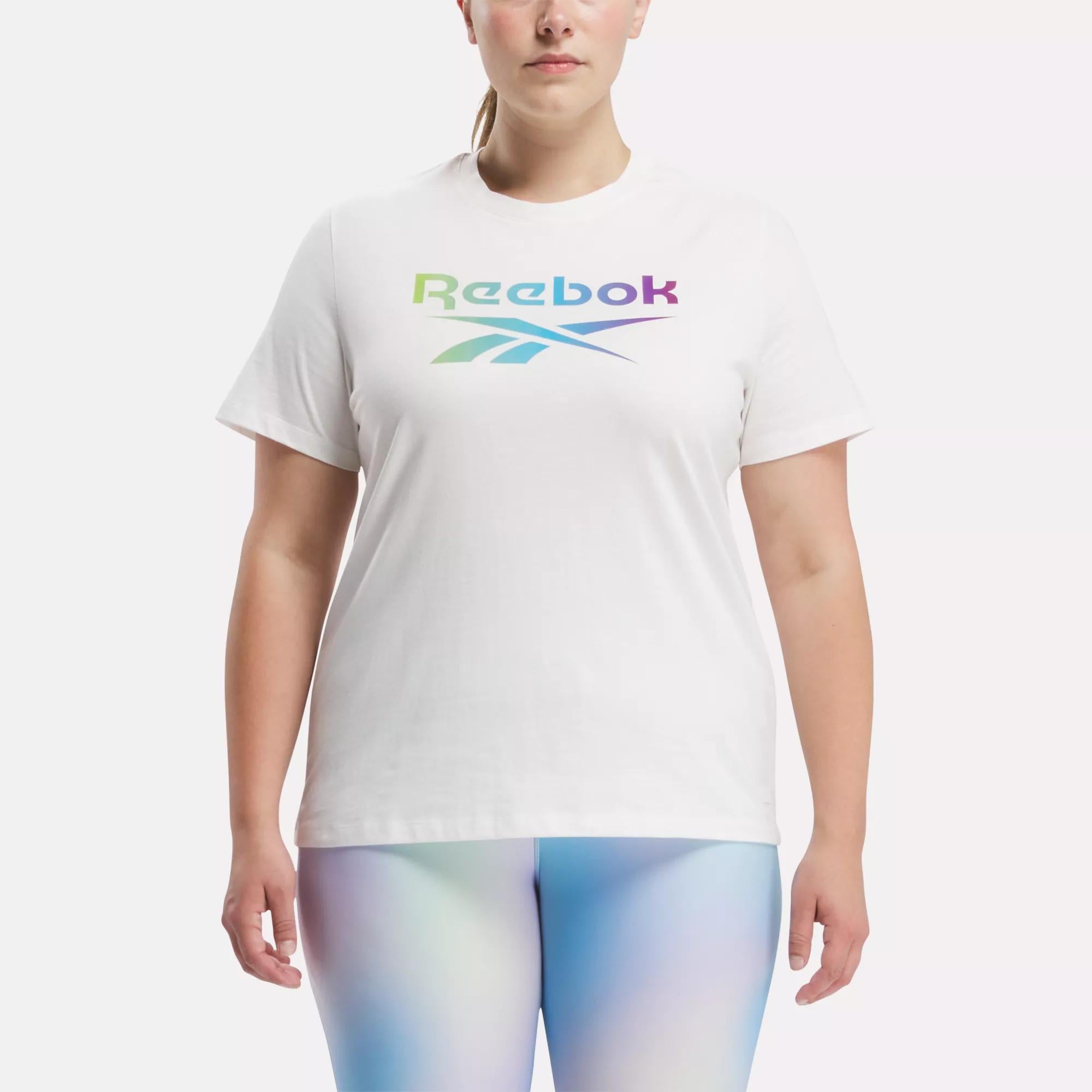 Футболка с градиентным рисунком (большие размеры) Reebok, цвет Chalk